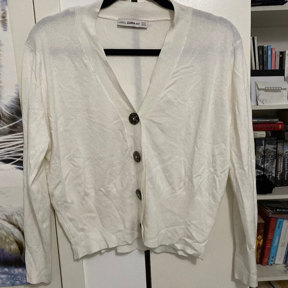 Zara white cardigan sweater - Picture 2 of 2